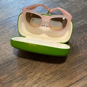 Kate Spade Blush Sunglasses with Lime Case